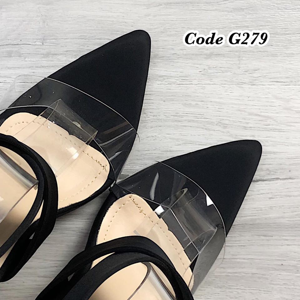 Sandal cao gót quai chéo sang trọng da mềm 11p  G279