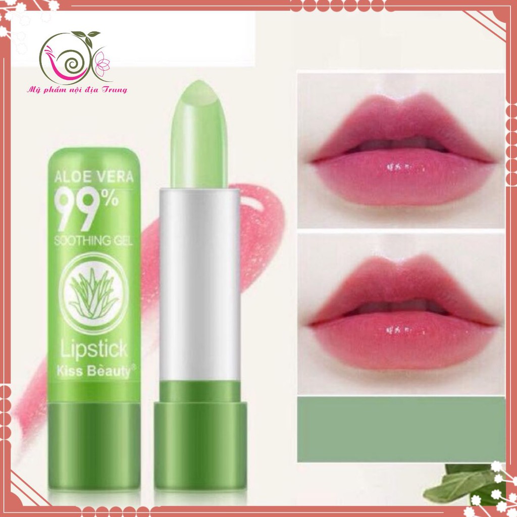 Son dưỡng môi Lô hội màu hồng nhạt Nội địa Trung