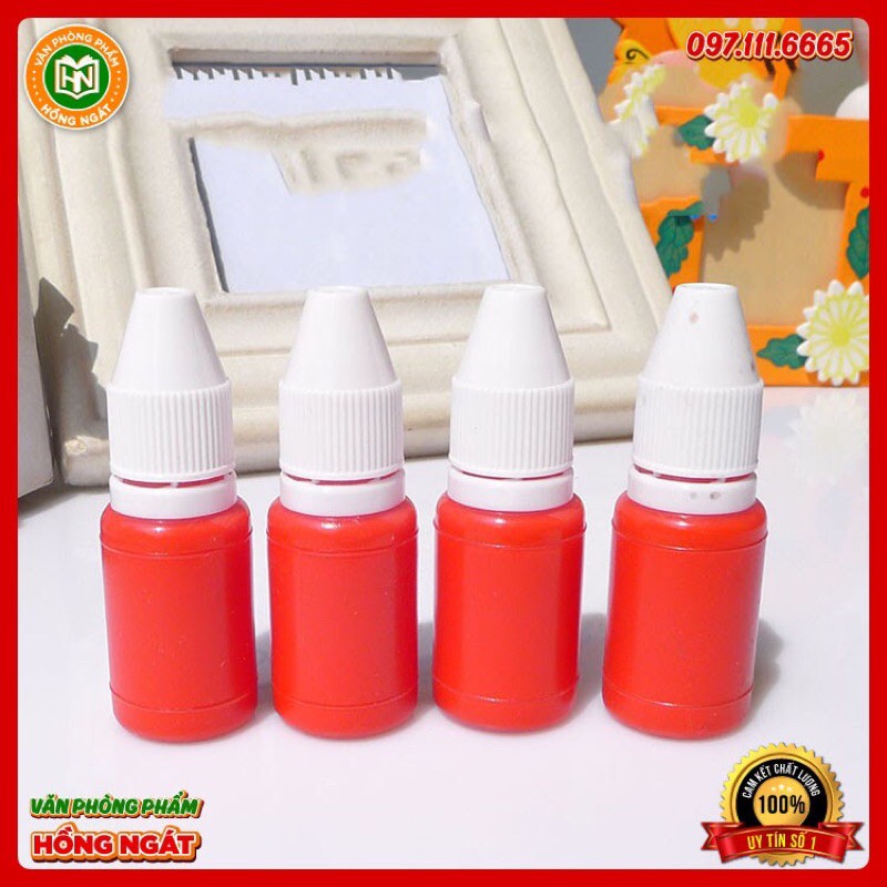 Mực Dấu ✅ Lọ Mực Con Dấu Mộc màu đỏ dung tích 10ml