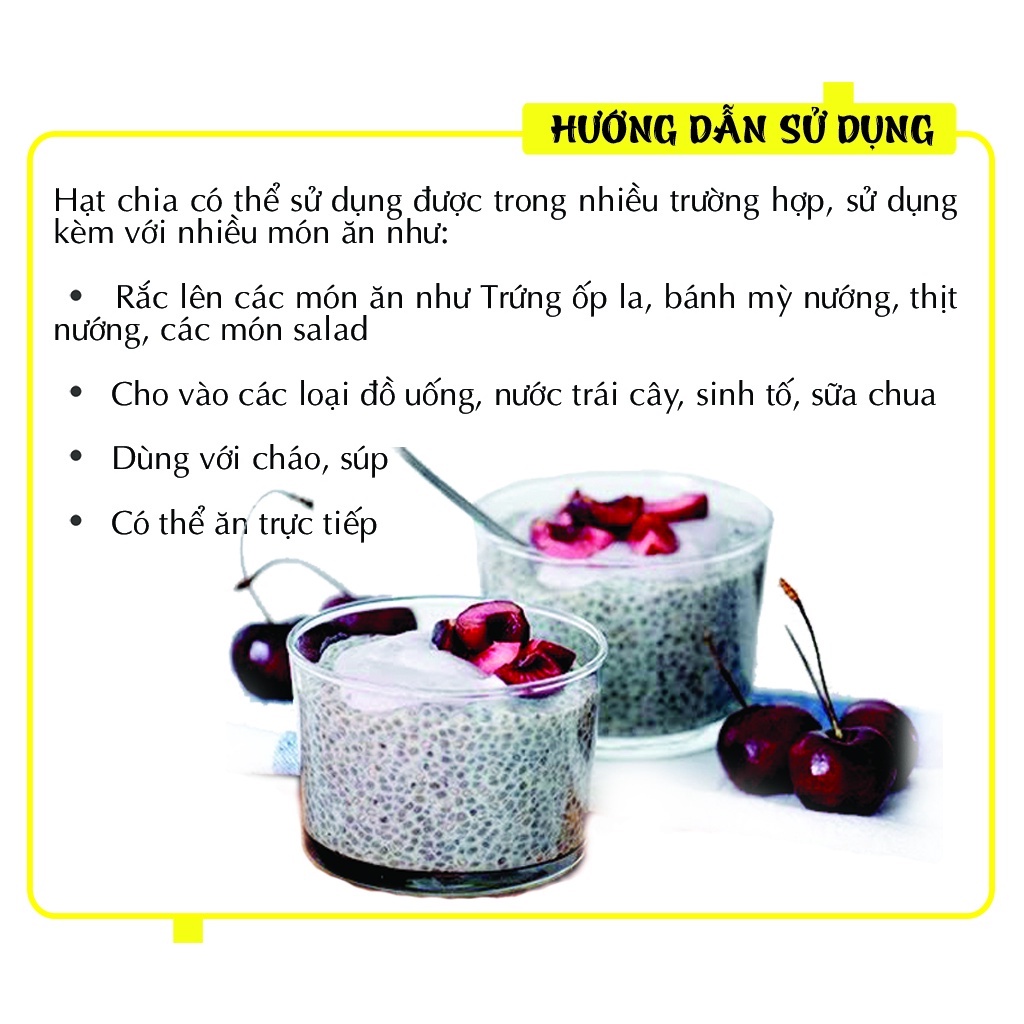 Hạt chia đen Úc 500g - Giàu Omega 3, Omega 6 giúp tăng cường trí não, nâng cao sức khỏe tim mạch