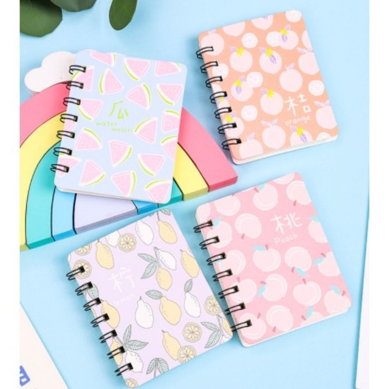 Sổ tay ghi chú mini A7 gáy lò xo bìa hoạt hình dễ thương