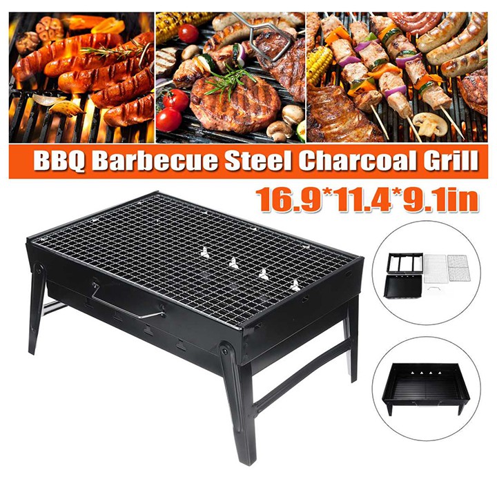 Bếp Nướng Than Hoa BBQ Hình Chữ Nhật Hàng Loại 1