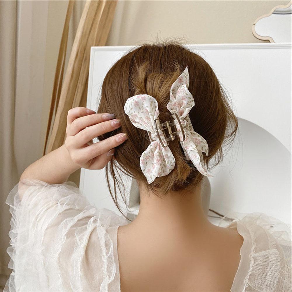 MXGOODS Kẹp Tóc Hoa Bằng Acrylic Màu Hồng / Đen / Vàng / Tím Phong Cách Hàn Quốc