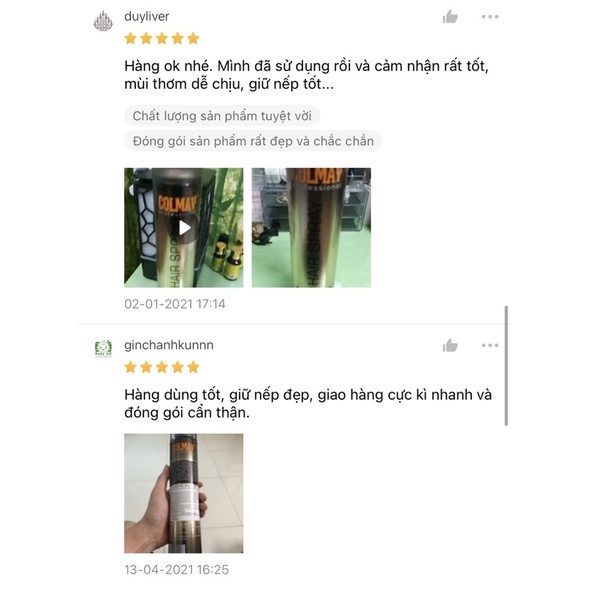 Gôm xịt tóc Colmav