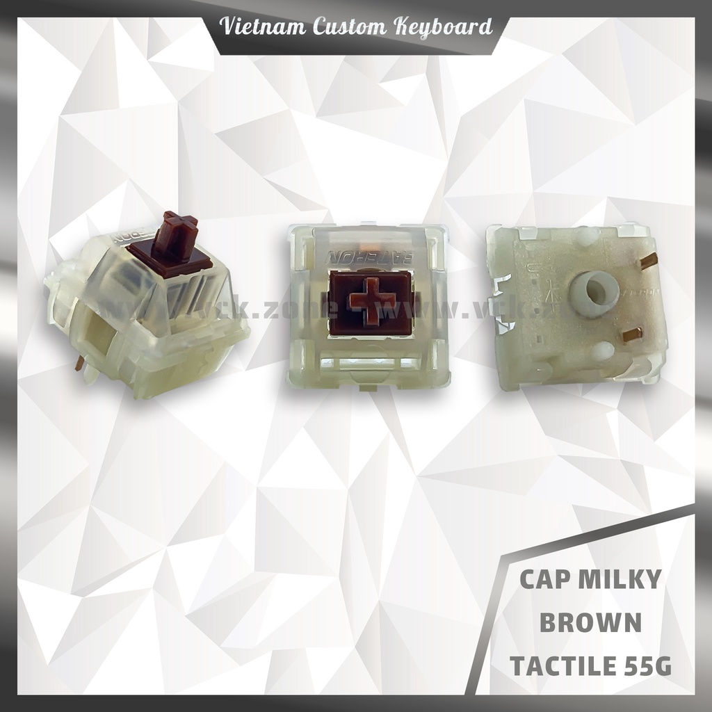 Gateron Switch Pre-Lubed | Pro/Cap Milky | Linear/Tactile | Brown/Yellow/White/Silver | Lò Xo 2 Đoạn | VCK