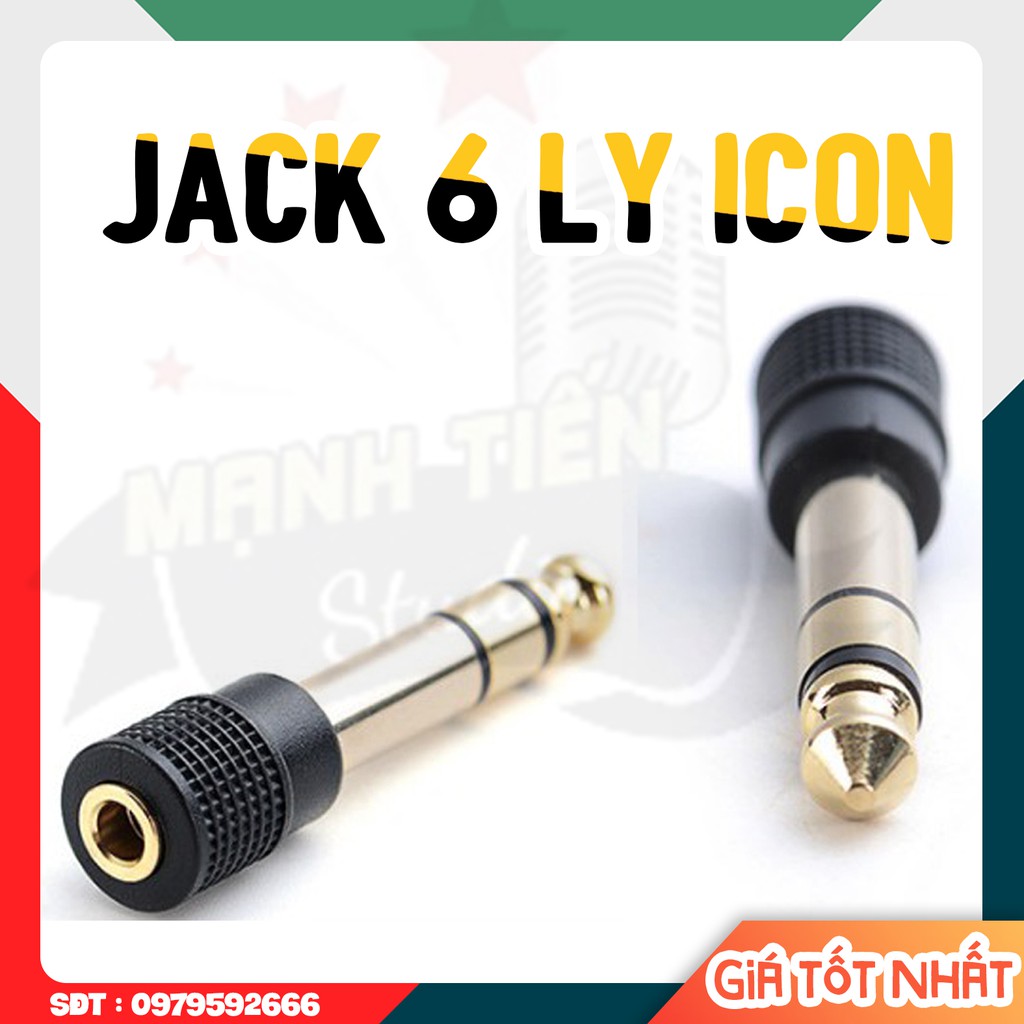 JACK CHUYỂN 3.5mm ra 6.5mm lỗ bằng đồng đúc cao cấp loại xịn