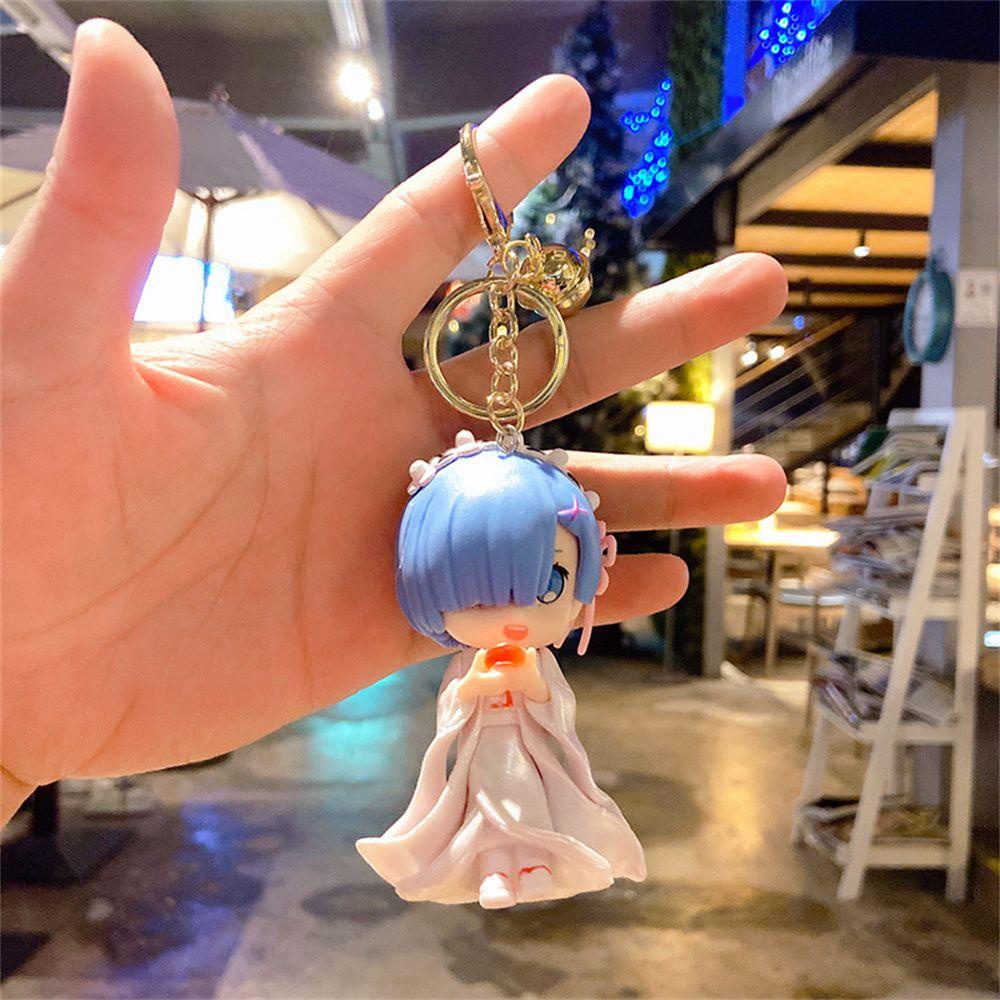 Móc Chìa Khóa Bằng PVC Hình Nhân Vật Anime Rem Ram Trong Different World from Zero