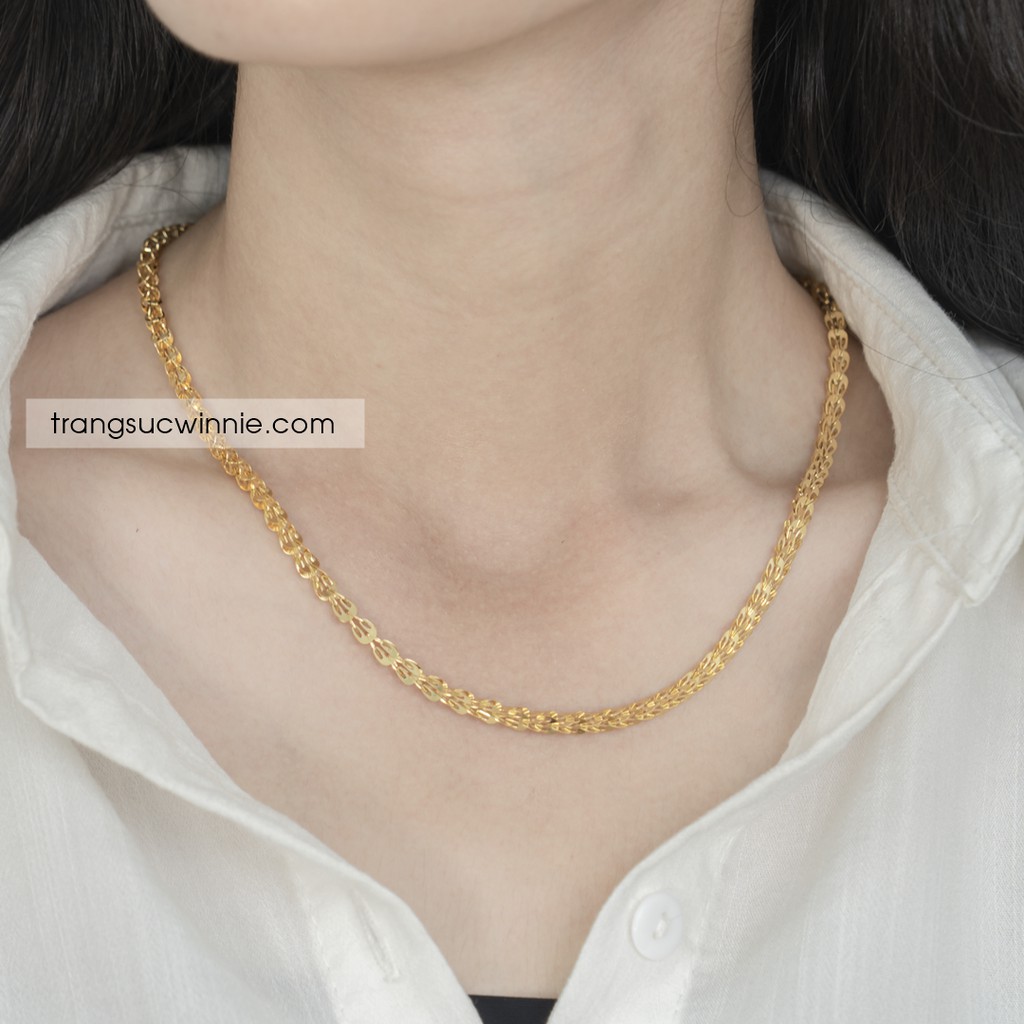 Dây chuyền nữ titan đuôi phụng phoenix vàng gold