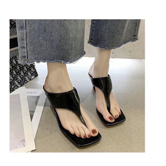 Guốc xỏ ngón thời trang Châu Au cao 5p siêu sang G19