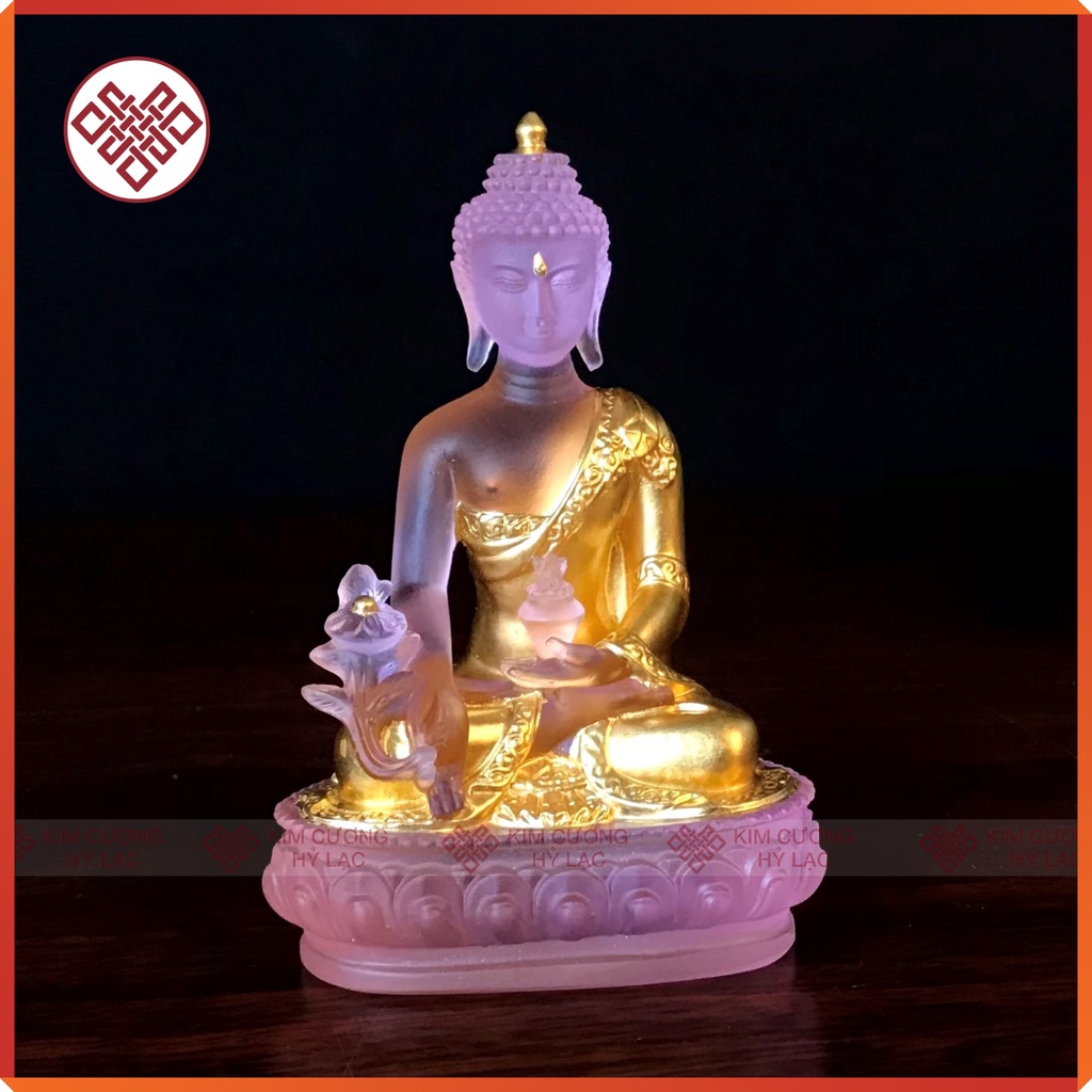 Tượng Phật Dược Sư Lưu Ly Mật Tông [Kim Cương Hỷ Lạc] Màu Hồng