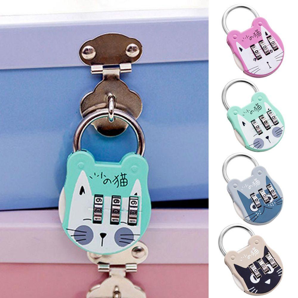 Bộ 2 Ổ Khóa Mật Khẩu Mini Đa Năng Họa Tiết Hoạt Hình Dễ Thương