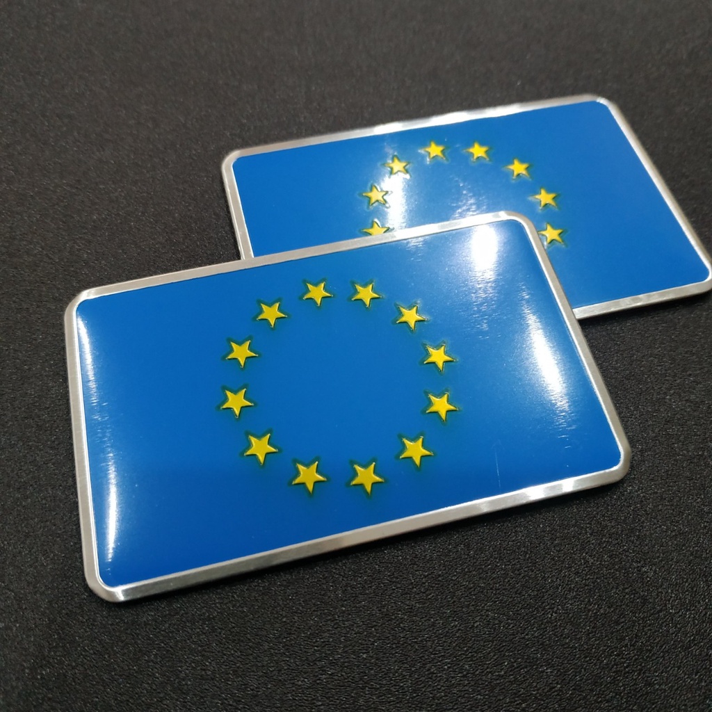 Tem nhôm dán xe hình cờ European Liên Minh Châu Âu