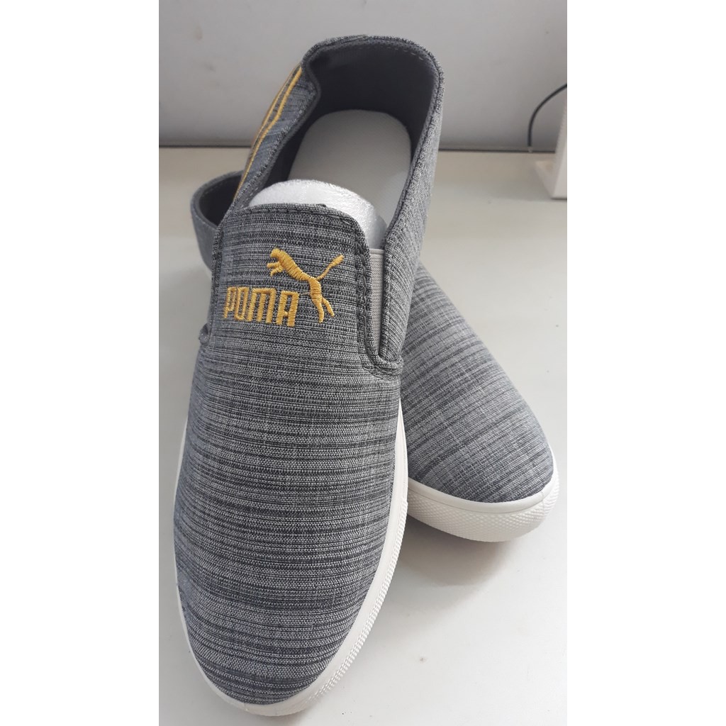 Giày Lười Slip On Nam Vải Jean PUMA xám