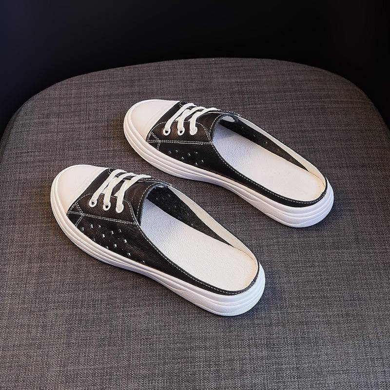 Dép Da Mềm Bít Mũi Thời Trang Mùa Hè Cho Nữ 2021