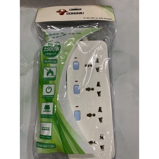Ổ điện Gongniu 4 lỗ 3 chấu có 4 công tắc (3 mét)