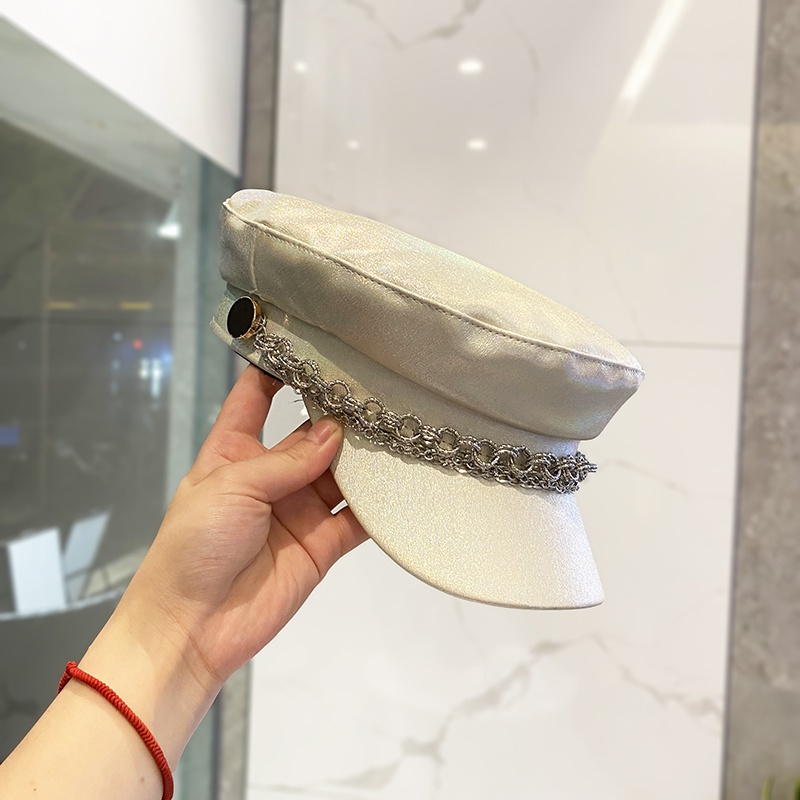 Mũ nồi phối chuỗi xích phong cách Anh quốc thời trang đường phố cá tính dành cho nữ