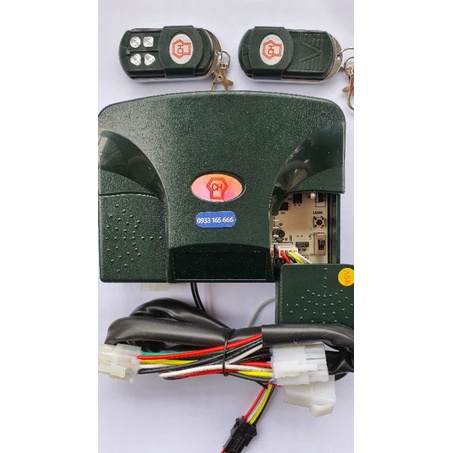 Bộ điều khiển cửa cuốn động cơ YH hộp CH 365mhz mã nhảy đèn đỏ đài loan kèm 2 tay và cáp nối