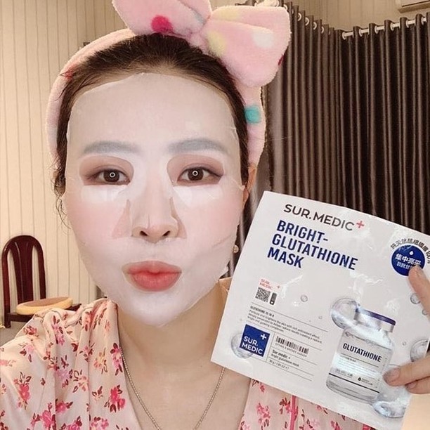 Combo 10 Mặt Nạ Dưỡng Trắng Da SURMEDIC Bright Glutathione Mask 30g x 10