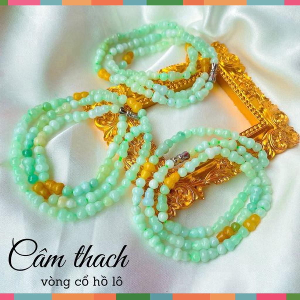 Mẫu top Vòng cổ đá câm thach tự nhiê, hình dáng hô lô tài lộc. sản phẩm bắt mắt