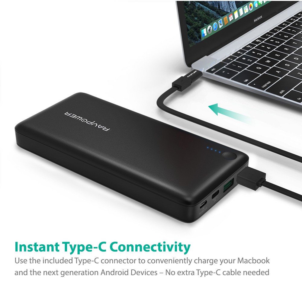 Pin Sạc Dự Phòng RAVPower 20100mAh QC3.0 (Input/Output), In/Out Type-C