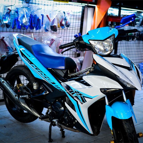 Tem trùm exciter 150 xanh ngọc mx king mẫu mới, độ team trùm decal xe máy ex dán đời 2015-2020