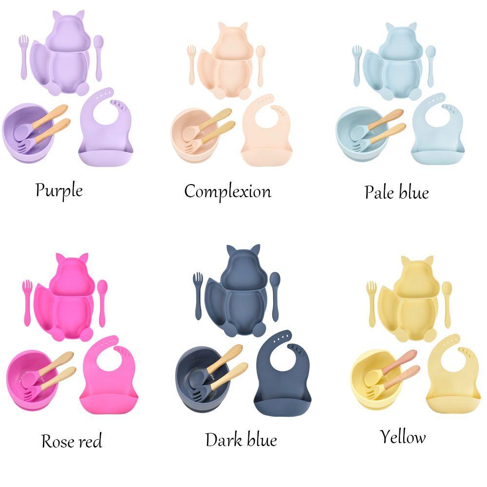 LUOL Yếm Ăn Bằng Silicon Chống Trượt Họa Tiết Hoạt Hình Dễ Thương Cho Các Bé