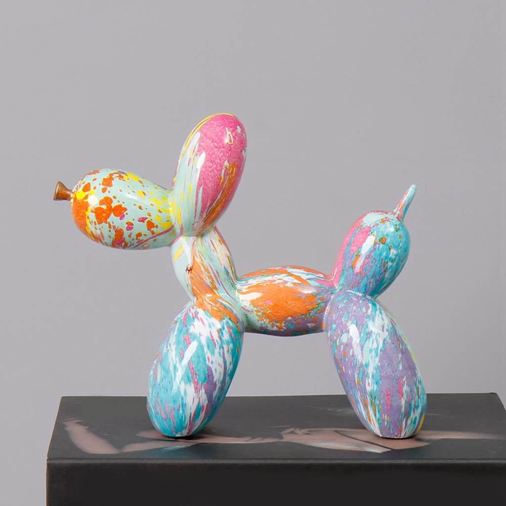 Tượng Cún Bong Bóng Bằng Nhựa Resin Trang Trí Phòng Khách Nghệ Thuật