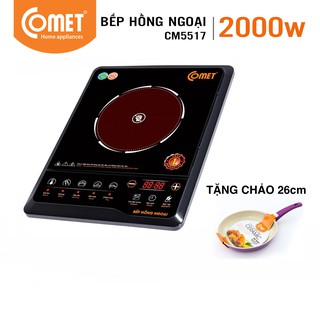 Combo bếp hồng ngoại và chảo chống dính Ceramic 26cm COMET - CM5517 & CH10-26