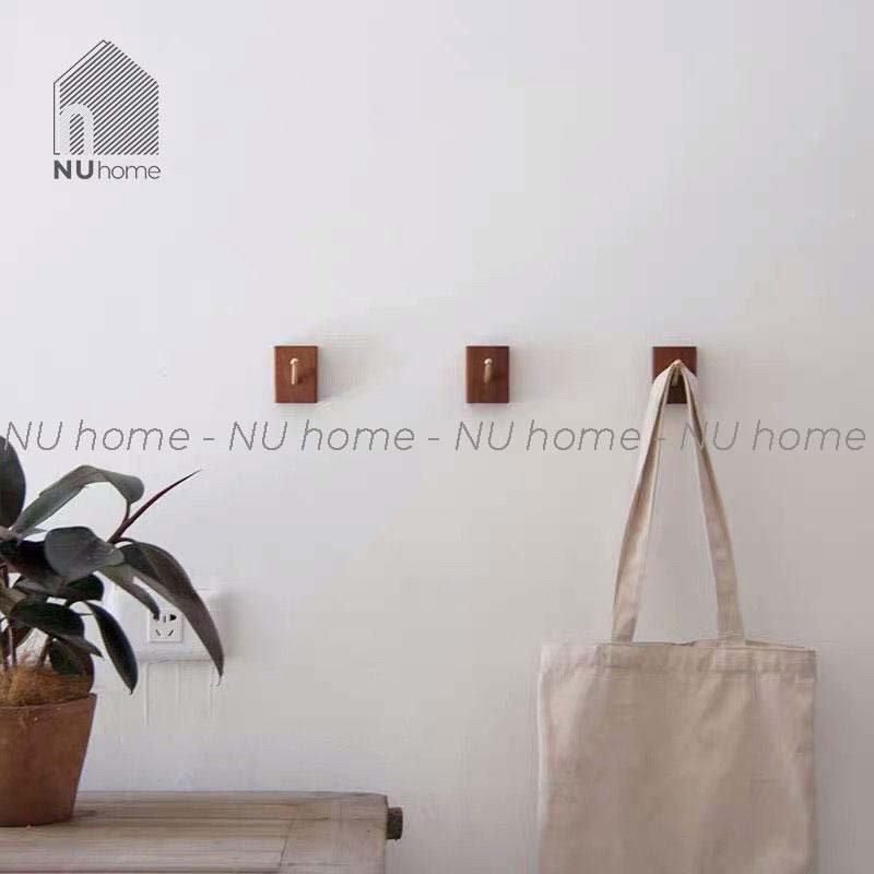 nuhome.vn | Móc gỗ treo quần áo móc kim loại mạ crom bền màu gắn tường tiện dụng, phong cách đơn giản