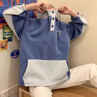 Áo hoodie phối 2 màu