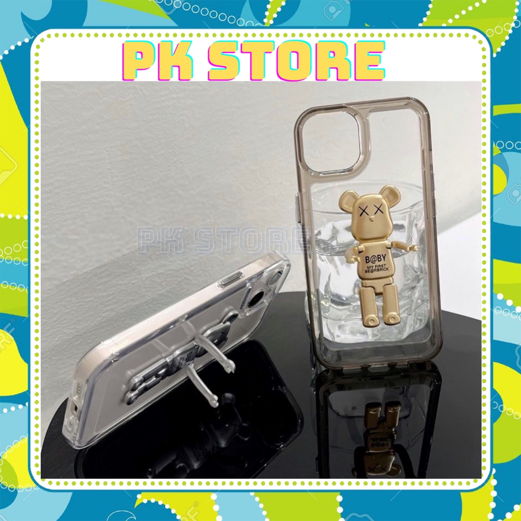 Ốp lưng iphone gấu B@BY cạnh vuông giá đỡ 6s/6splus/7/7plus/8/8plus/x/xr/xs/11/12/13/pro/max/plus/promax