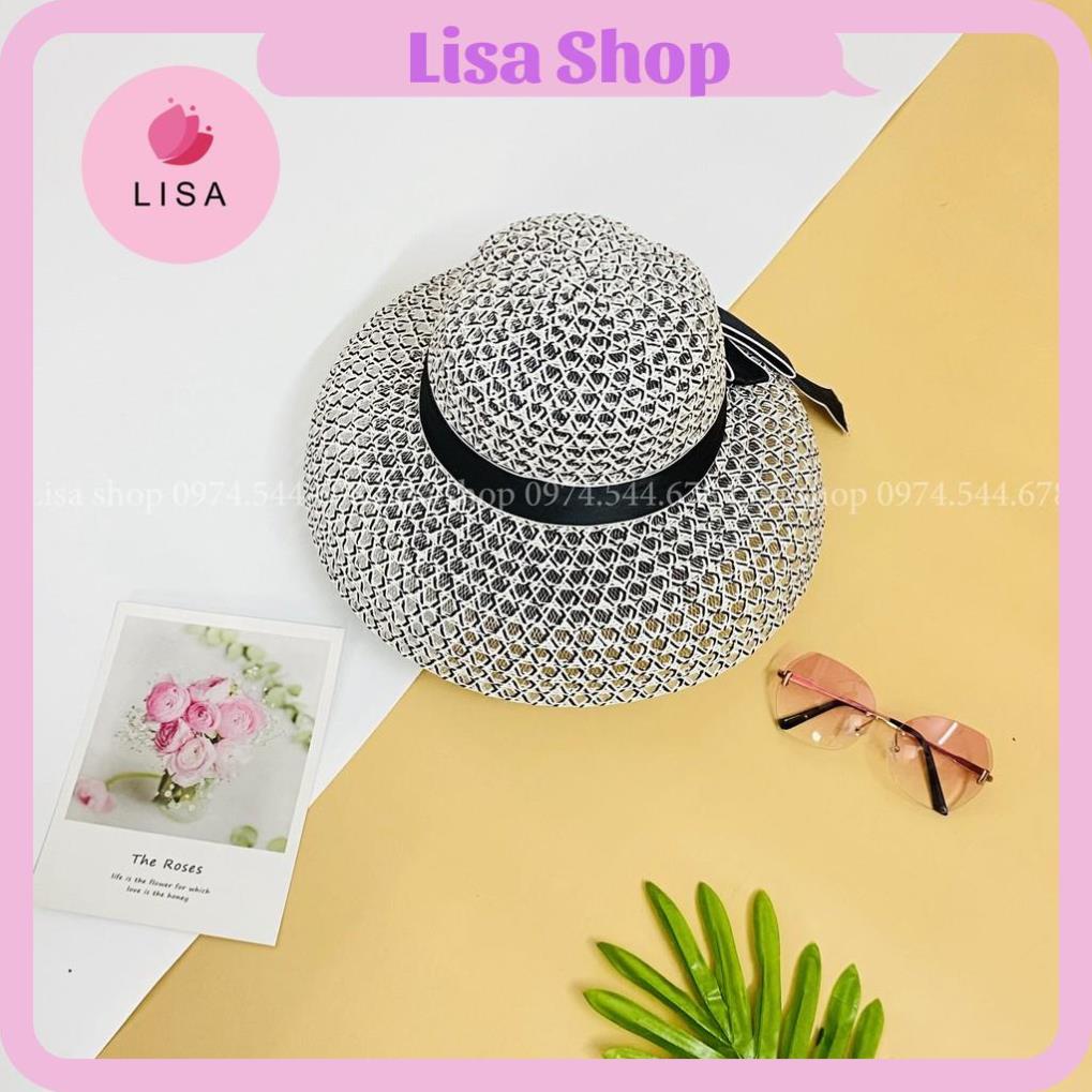 [HÀNG CAO CẤP]  Mũ đi biển, nón đi biển dáng lồng đèn, chất liệu lưới cước phối nơ mặt sau sang chảnh hot hit, M14
