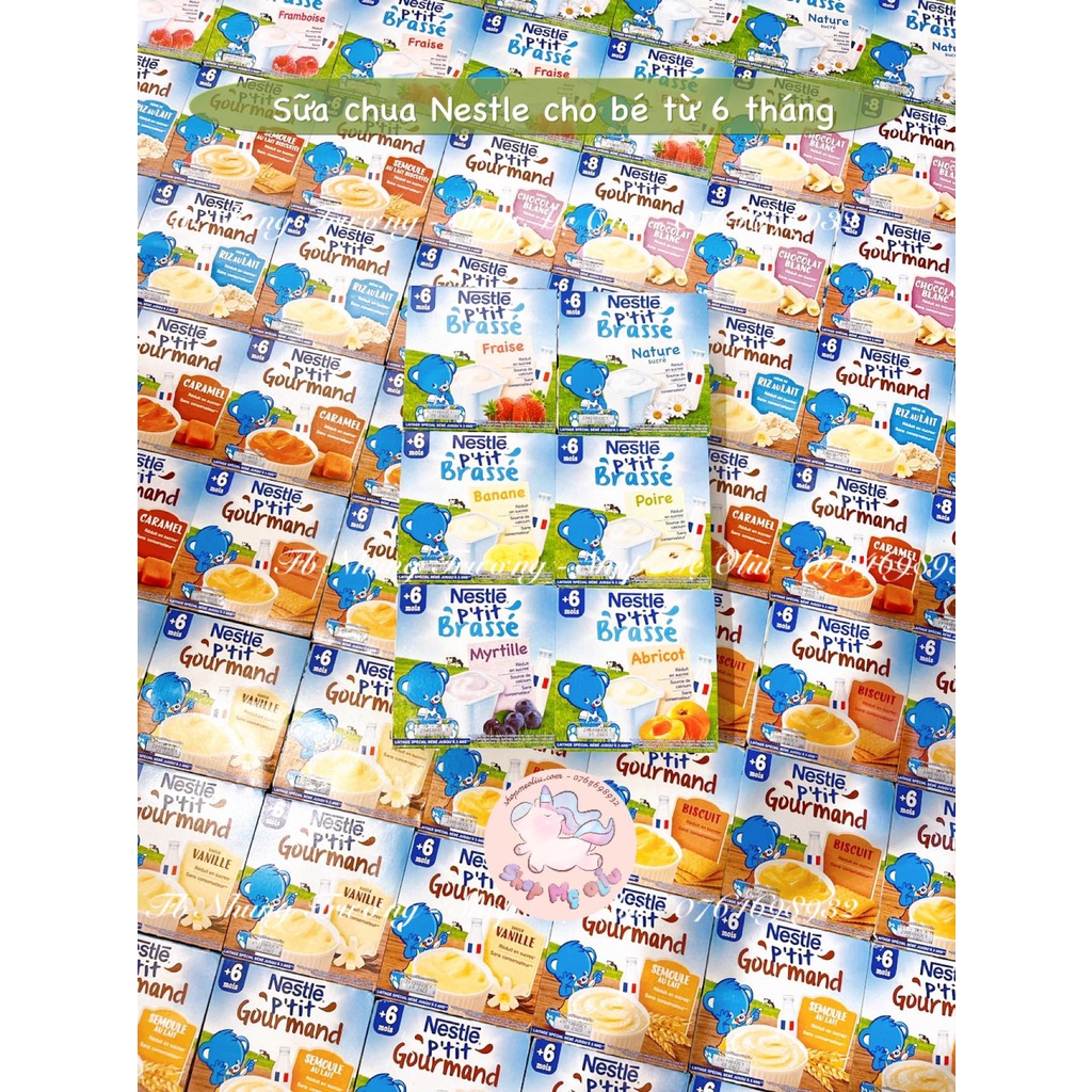 [SHIP AIR] - Sữa chua Nestle giàu Canxi cho bé từ 6 tháng - NESTLE P'tit brassé (4 x 100g)