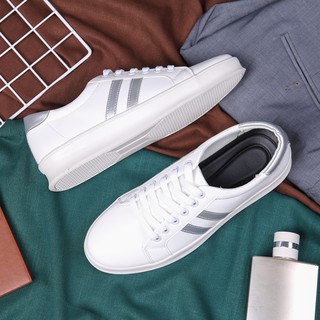 Giày Nam Collection 2019 - Giày Trắng 2 Sọc Bạc STOMEN