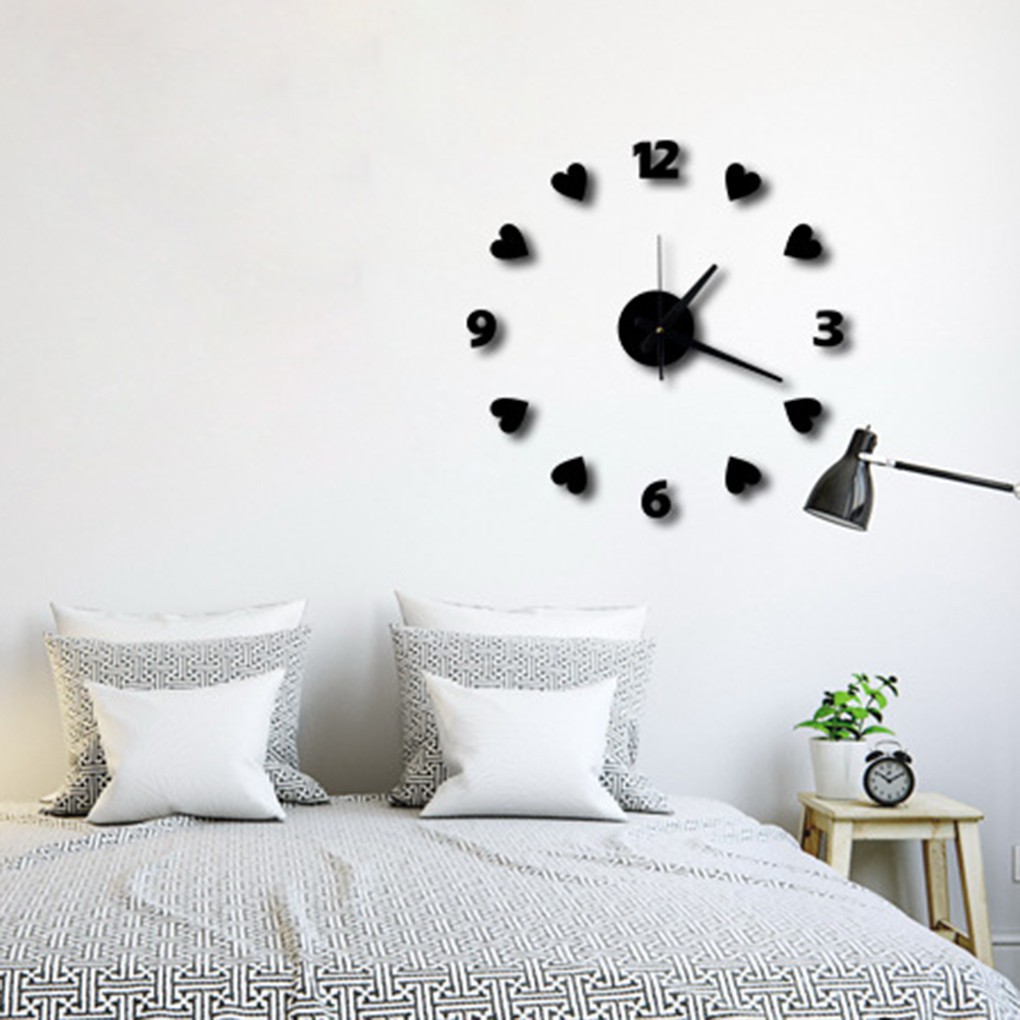 Đồng hồ trái tim dán tường trang trí DIY