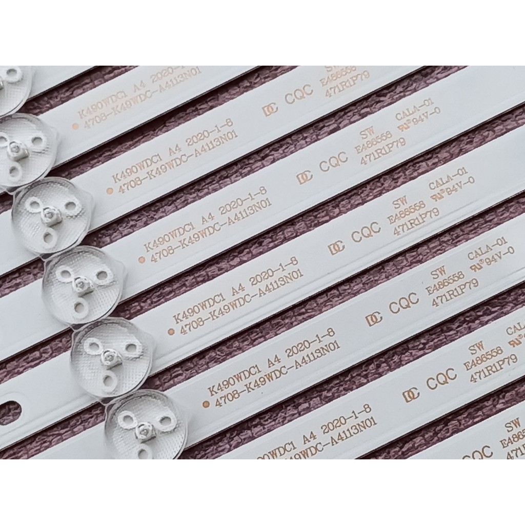 BỘ LED TIVI A SANZO TCL 49AT500 50T890 50AS600 BỘ 8 THANH, MỖI THANH 4 BÓNG 6V, MỚI 100% HÀNG ZIN HÃNG K430WDC1 A4