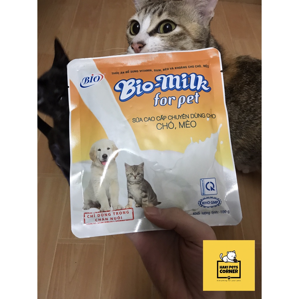 Sữa cho mèo con, Sữa Bio Milk 100g cho chó mèo