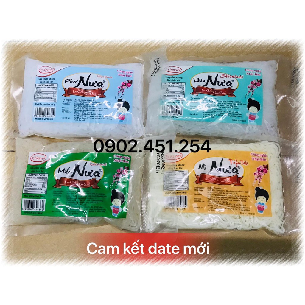 [Q10] 10 Gói Bún Nưa Mì Nưa Phở Nưa Miến Nưa Vị Nguyên Das 240g (được mix)