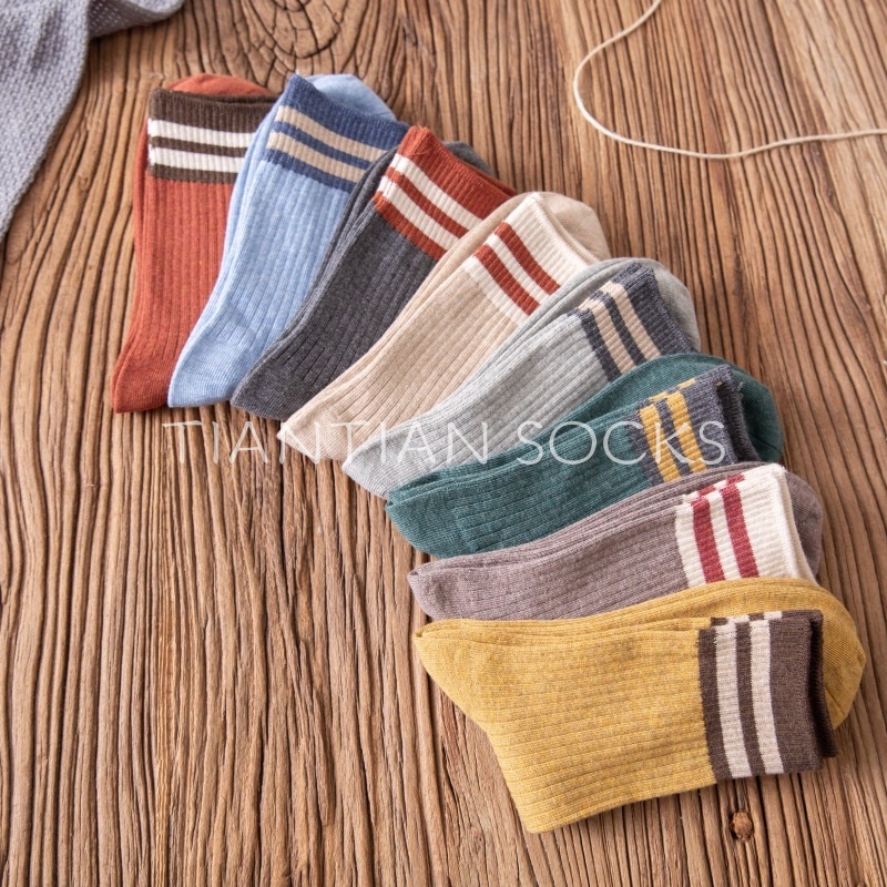 TIAN TIAN T091 Sản phẩm cao cấp Tất ống cao vừa màu trơn phong cách Hàn Quốc mùa thu đông cho nữ sinh