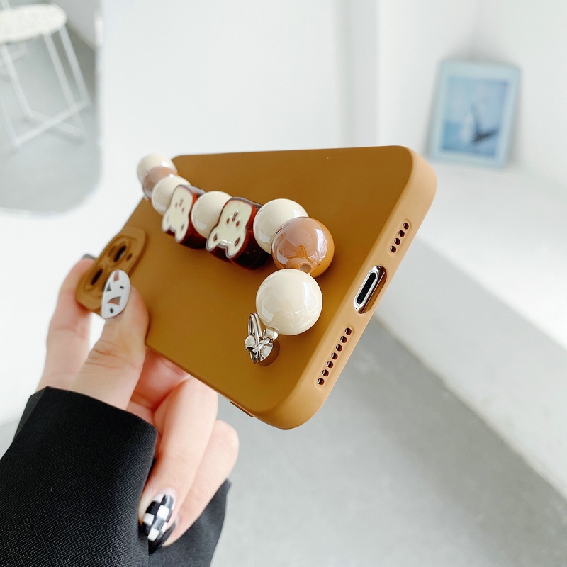 Huawei Nova 7 SE Mate 30 P40 P30 Y9S Xiaomi Mi 11 10T Lite Pro Redmi note 9T 10 5G Silicon Soft Case with Bear Flower Chain Cover