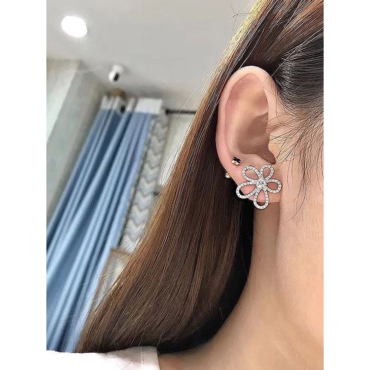 Khuyên Tai Hình Bông Hoa Đính Đá Sang Trọng Dành Cho Nữ