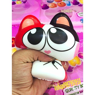 SQUISHY MÈO MẮT TO MŨI TIM HỒNG