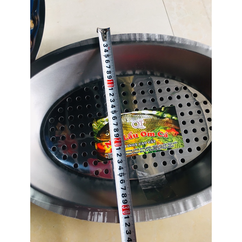 KHAY LẨU CÁ CHÉP OM DƯA INOX SIZE TO 2 LỚP HÀNG DÀY