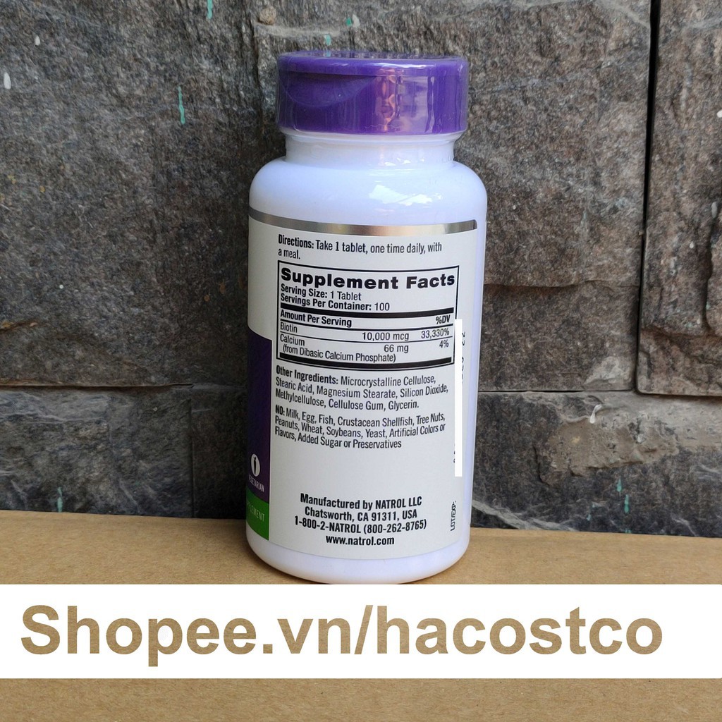 VCV Biotin 10000 Mcg 100 Viên Của Mỹ - Biotin 10.000 mcg 64