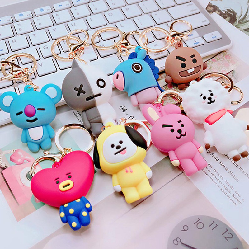 Móc khóa đính hoạt hình BTS BT21 thời trang 2019