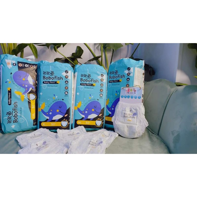 Combo 50 bỉm quần Bobofish hữu cơ size M L XL XXL