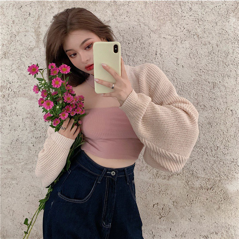 [MURIOKI] Áo Cardigan Dệt Kim Tay Dài Dáng Rộng Chống Nắng Thời Trang Cho Nữ