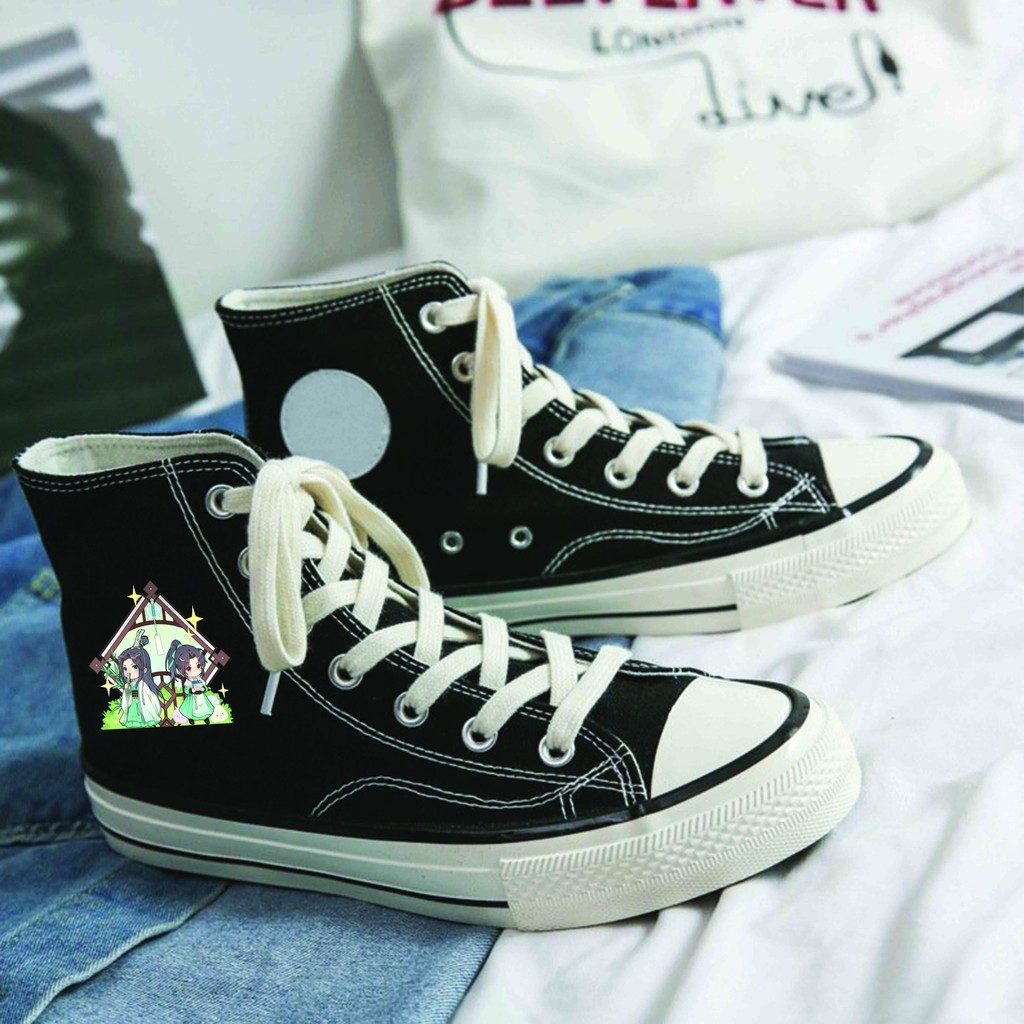 Giày thể thao cổ cao in hình HỆ THỐNG TỰ CỨU CỦA NHÂN VẬT PHẢN DIỆN size nam nữ 35 - 44 thời trang anime chibi