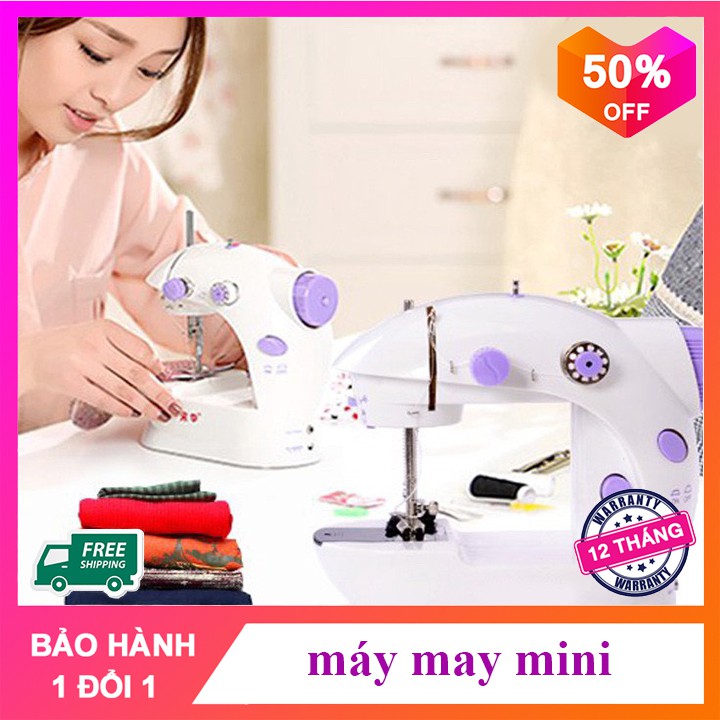 MÁY MAY MINI GIA ĐÌNH ⚡️FREE SHIP⚡️ Máy may mini 2 tốc độ có đèn led - Bảo Hành 1 Đổi 1