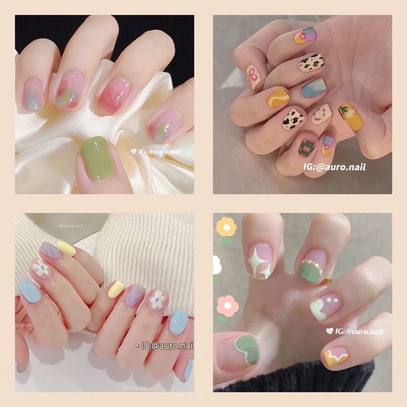 Set 24 nail giả nhiều kích cỡ móng tiện lợi dễ dùng